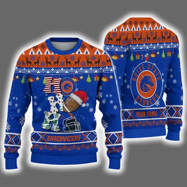 Boise State Football HO HO HO Ugly Christmas Sweater