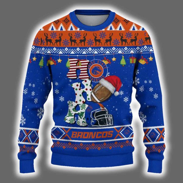Boise State Football HO HO HO Ugly Christmas Sweater 2