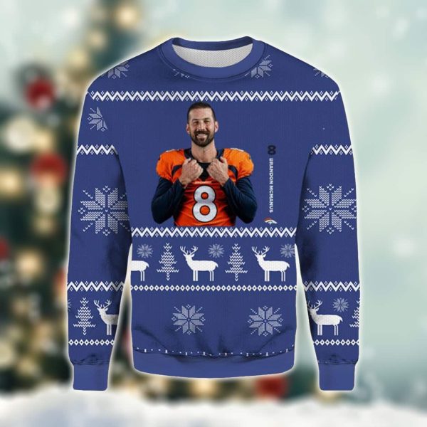 Brandon McManus Player Of The Week Broncos Ugly Christmas Sweater 2