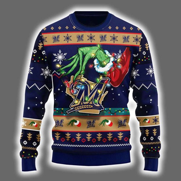 Brewers Grnch Hand Ugly Christmas Sweater 2