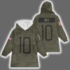 Broncos Bo Nix 10 Salute to Service Blanket Hoodie