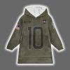 Broncos Bo Nix 10 Salute to Service Blanket Hoodie 2