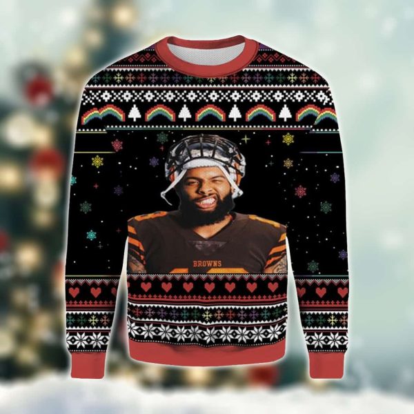 Browns Beckham JR Ugly Christmas Sweater 2