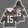 Browns Captain Joe Flacco 15 Unisex Blanket Hoodie