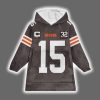 Browns Captain Joe Flacco 15 Unisex Blanket Hoodie 2