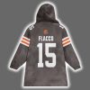 Browns Captain Joe Flacco 15 Unisex Blanket Hoodie 3