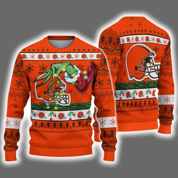 Browns Grnch Hand Ugly Christmas Sweater