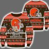 Browns Merry Kissmyass Santa Claus Ugly Christmas Sweater