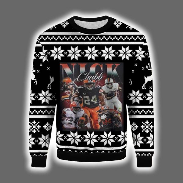 Browns Nick Chubb Ugly Christmas Sweater