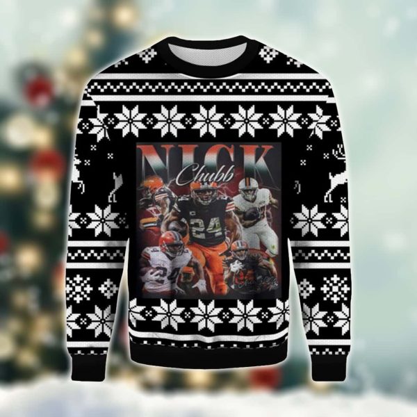 Browns Nick Chubb Ugly Christmas Sweater 2