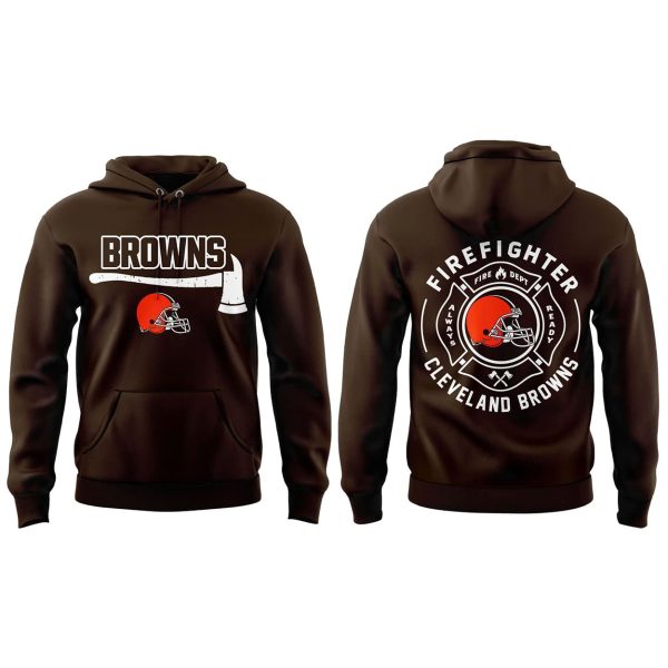 Browns x Firefighter Appreciation Day 2025 Hoodie Joggers Cap