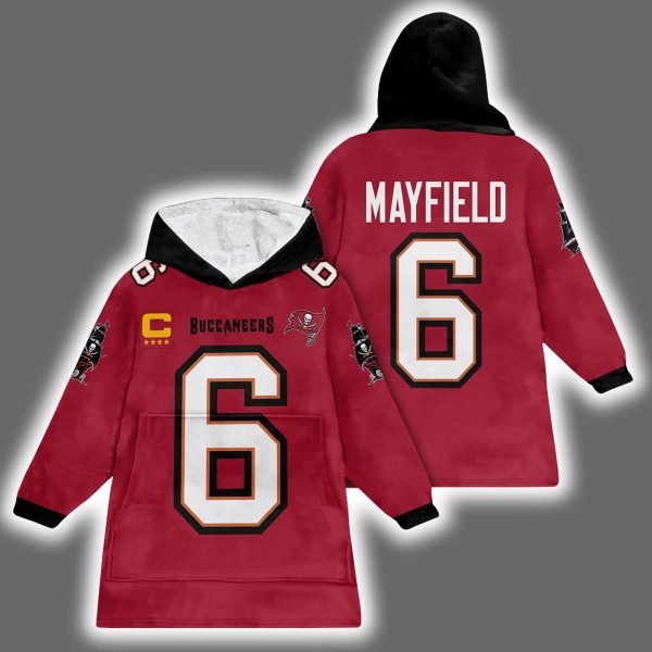 Buccaneers Baker Mayfield 6 Captain Blanket Hoodie