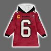 Buccaneers Baker Mayfield 6 Captain Blanket Hoodie 2