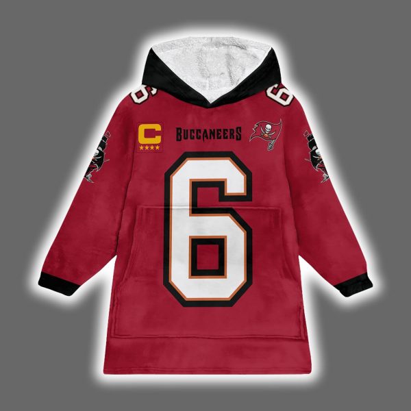 Buccaneers Baker Mayfield 6 Captain Blanket Hoodie 2