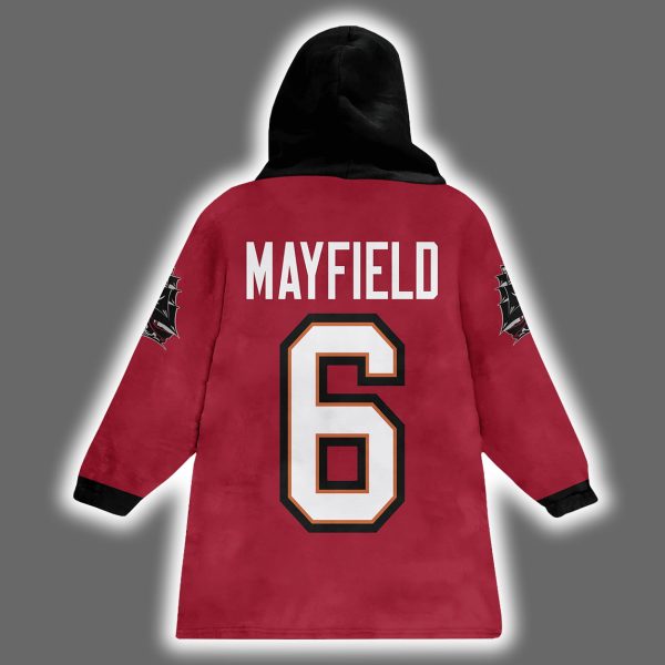 Buccaneers Baker Mayfield 6 Captain Blanket Hoodie 3