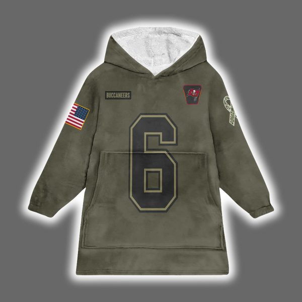 Buccaneers Baker Mayfield 6 Salute to Service Blanket Hoodie 2