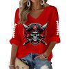 Buccaneers Football Print Waffle Long Sleeve T-Shirt