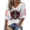 Buccaneers Football Print Waffle Long Sleeve T Shirt 4