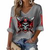 Buccaneers Football Print Waffle Long Sleeve T Shirt 5