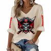Buccaneers Football Print Waffle Long Sleeve T Shirt 6