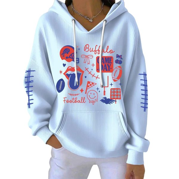 Buffalo Football Game Day Pit Striped Hoodie