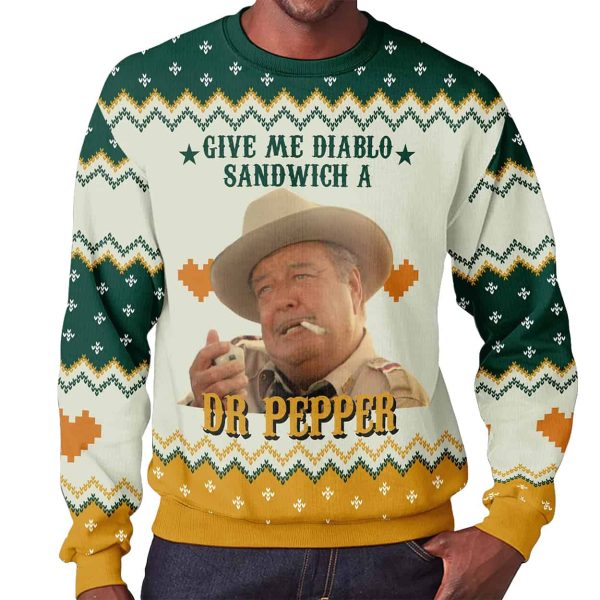Buford T Justice Diablo Sandwich A Dr Pepper Ugly Christmas Sweater 2