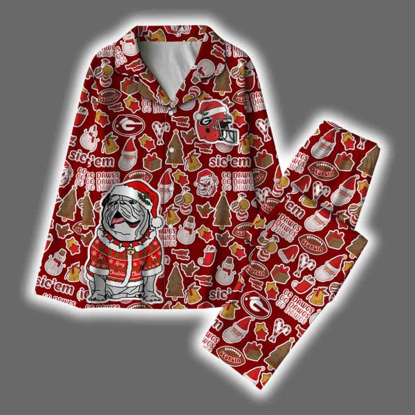 Bulldogs Go Dawgs Christmas Pajamas Set