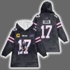 Captain Josh Allen 17 Buffalo Football Unisex Blanket Hoodie 2