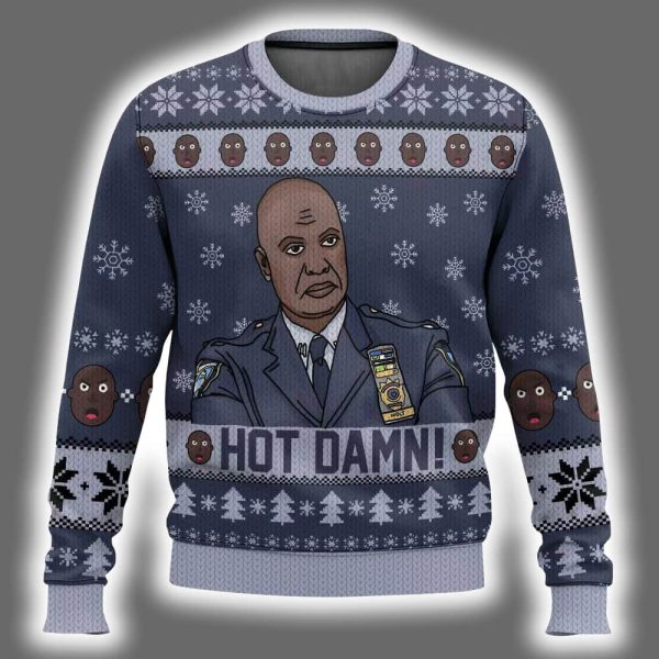 Captain Raymond Holt Hot Damn Brooklyn Nine nine Ugly Christmas Sweater 2