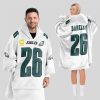 Captain Saquon Barkley 26 Philadelphia Football Unisex Blanket Hoodie 2