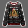 Capybara Merry Tired Social Battery 1 Ugly Christmas Sweater 2