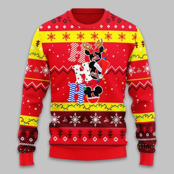 Cardinals HoHoHo Mickey Christmas Ugly Sweater