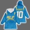 Chargers Bolt Up Justin Herbert 10 Blanket Hoodie