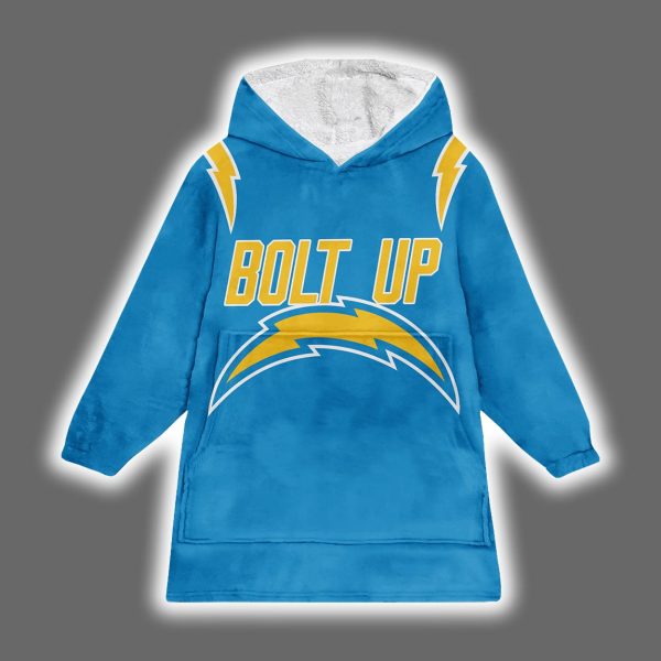 Chargers Bolt Up Justin Herbert 10 Blanket Hoodie 2