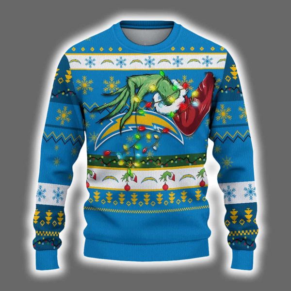 Chargers Grnch Hand Ugly Christmas Sweater 2