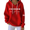 Charlie Kirk Red Freedom American Flag Signature Pit Striped Hoodie