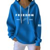 Charlie Kirk Red Freedom American Flag Signature Pit Striped Hoodie 5