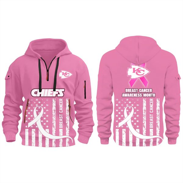 Chiefs 2025 Breast Cancer Awareness Month Quarter Zip Hoodie