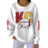 Chiefs Football Casual Print Ribbed Long Sleeve Sweatshirt 3