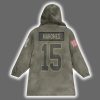 Chiefs Patrick Mahomes 15 Salute to Service Blanket Hoodie 3