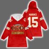 Chiefs Red Kingdom Mahomes 15 Unisex Blanket Hoodie