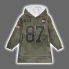 Chiefs Travis Kelce 87 Salute to Service Blanket Hoodie 2