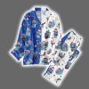 Christmas Blue Tiger Satin Pajamas Set