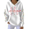 Christmas Flamingo Print Casual Pit Striped Hoodie 2