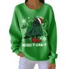 Christmas Greetings Crow Calling Merry F Caw F Pit Striped Sweatshirt 3