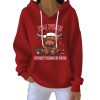 Christmas Highland Cow I'm Fine Everything Is Fine Pit Striped Hoodie