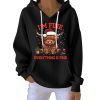 Christmas Highland Cow Im Fine Everything Is Fine Pit Striped Hoodie 2