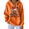 Christmas Highland Cow Im Fine Everything Is Fine Pit Striped Hoodie 6