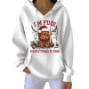 Christmas Highland Cow Im Fine Everything Is Fine Pit Striped Hoodie 7