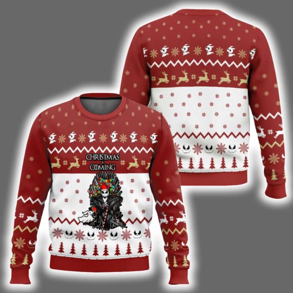 Christmas Is Coming Jack Skellington Ugly Christmas Sweater